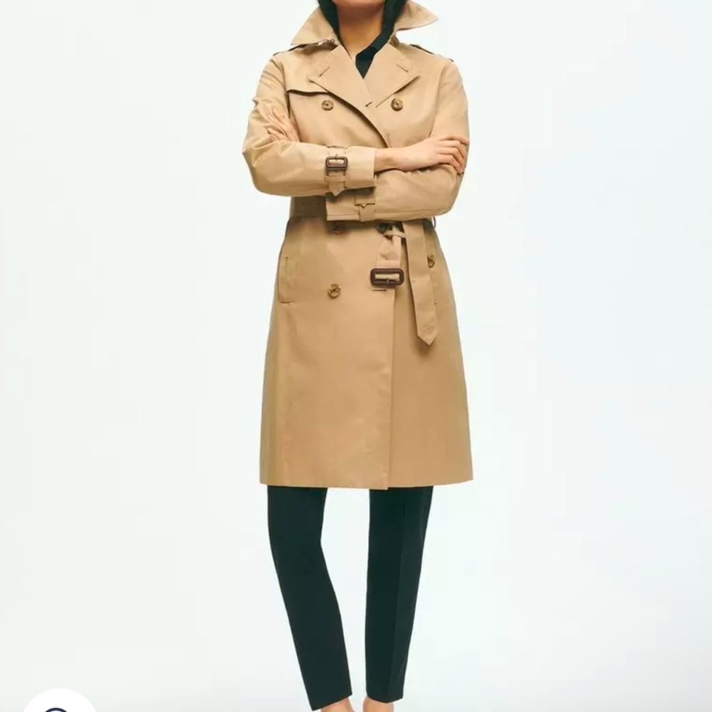 Water Repellent Trench Coat With Zip-Out Lining EUC Khaki